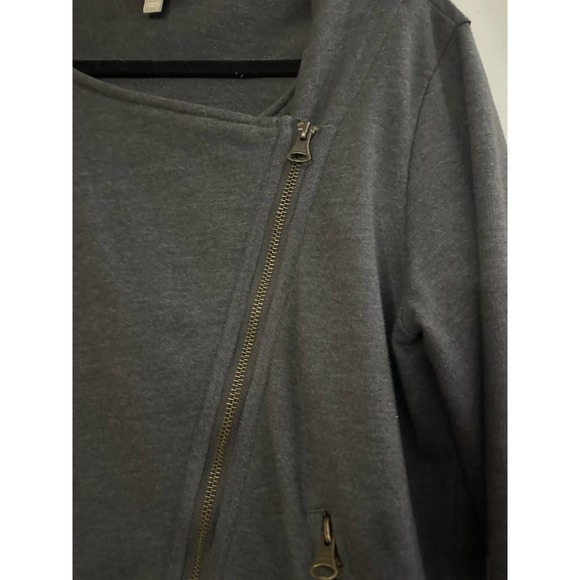 Banana Republic Soft Asymmetrical Zip Front Jacket Sweatjacket Sz Large - Picture 2 of 5